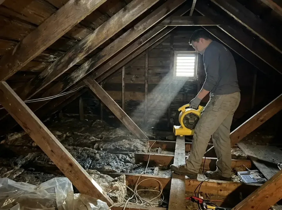 attic-water-damage-drying-proc-007 — frequently asked questions, Emergency Water Extraction & 24/7 Flood Response in Lawndal…